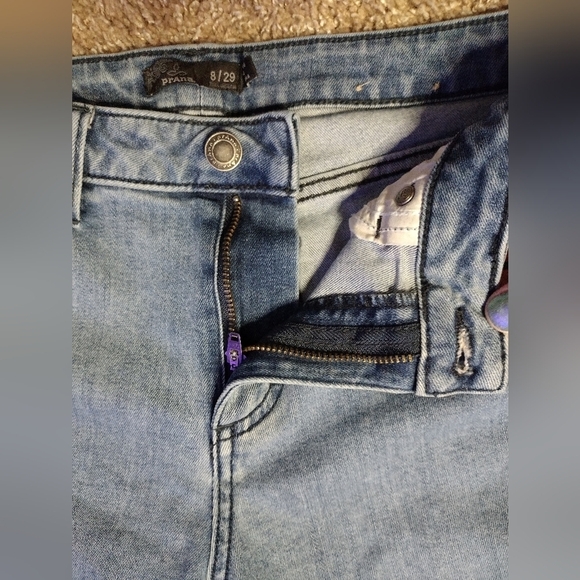 Prana Bell-Bottom Wide Flare Denim Jeans with Multicolor Stripes - Picture 13 of 15